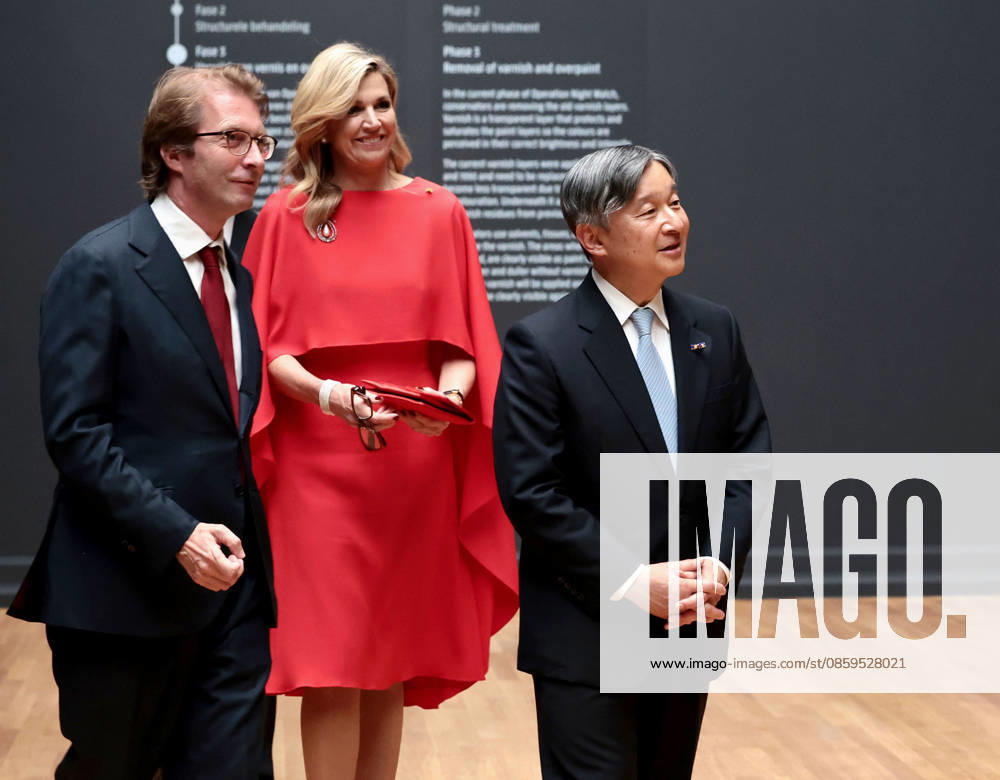 Japan s emperor in Amsterdam Emperor Naruhito (R) of Japan views the restoration work of Rembrandt s The Night Watch alongside Queen Maxima of the Netherlands at the Rijksmuseum in Amsterdam, the Netherlands, on June 18, 2026, during his state visit. A14AA0005619441P