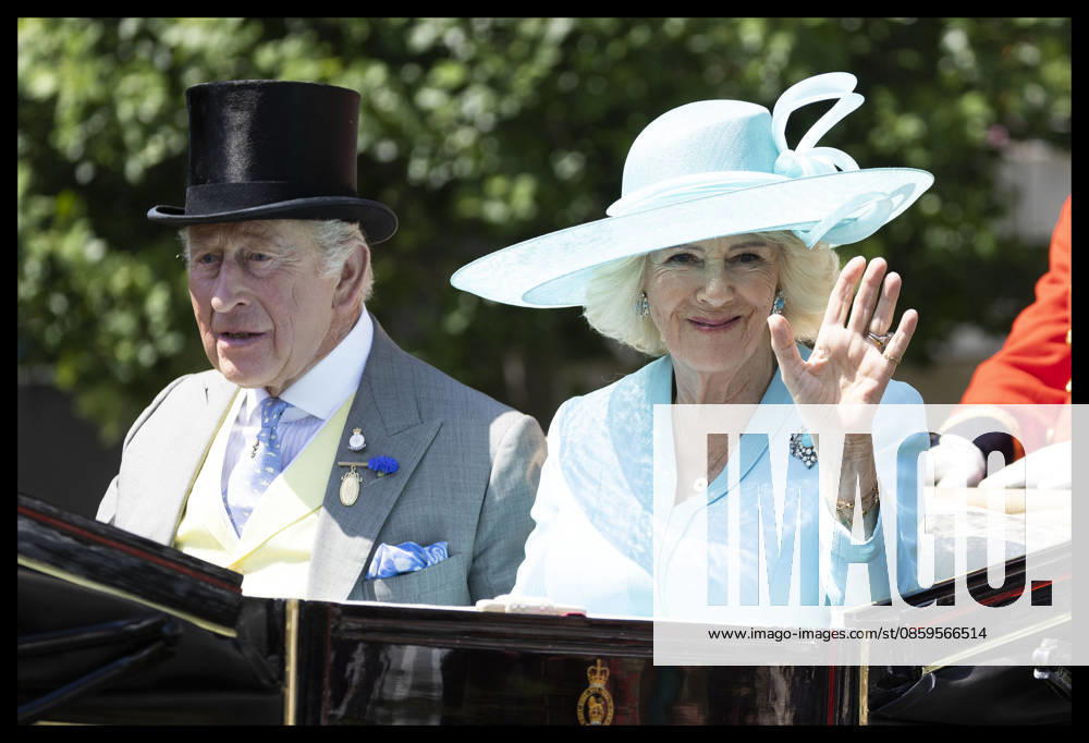 . 19 06 2026. London, United Kingdom. King Charles III and Queen Camilla arriving on day four of Royal Ascot, United Kingdom. xStephenxLockx xi-Imagesx IIM-26840-0062