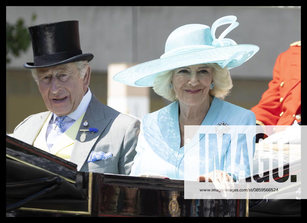 . 19 06 2026. London, United Kingdom. King Charles III and Queen Camilla arriving on day four of Royal Ascot, United Kingdom. xStephenxLockx xi-Imagesx IIM-26840-0067