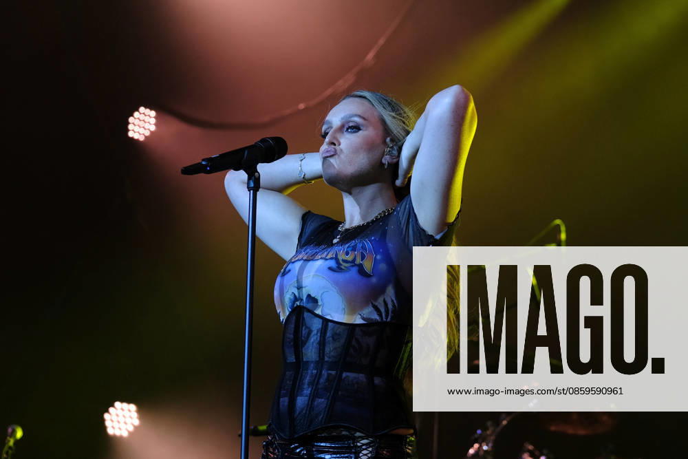 Perrie performs at the Isle of Wight festival in Newport, UK - 19 Jun 2026 English singer songwriter Perrie Louise Edwards known professionally as Perrie performing live on stage at the Isle of Wight festival. Her music career began when she auditioned for The X Factor UK, and joined the line up for Little Mix. She launched her career as a solo artist in 2024 Newport United Kingdom