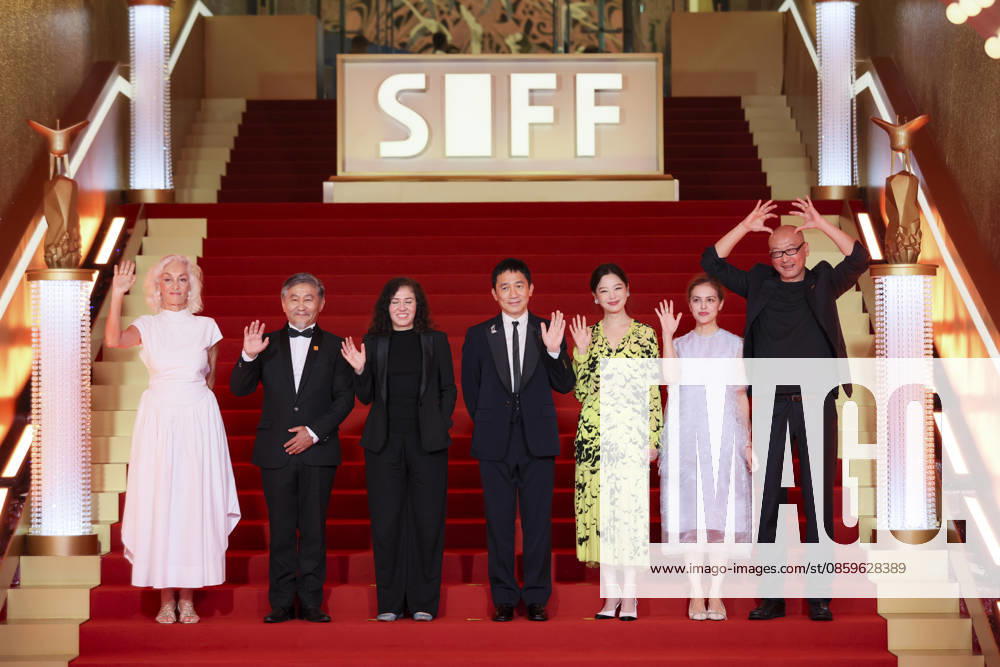 Jury members actor Tony Leung Chiu-wai, producer Dora Bouchoucha Fourati, director Guan Hu, director Aktan Abdykalykov, director-screenwriter Dea Kulumbegashvili, screenwriter Fernanda Valadez and actress Xin Zhilei arrive at the red carpet of the closing ceremony for the 28th Shanghai International Film Festival on June 20, 2026 in Shanghai, China.