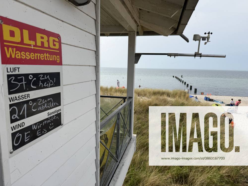 Ostseebad Rerik Rerik 27..06.2026 Ostseebad Hitze an der Ostseeküste in Rerik Heute 37 Grad gemessen von der DLRG dahinter Die Wetterstation Rerik Ort Mecklenburg-Vorpommern Deutschland