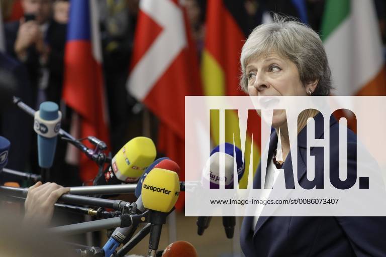 Prime Minister of the United Kingdom Theresa May pictured on the first day of the EU summit meeting, Wednesday 17 October 2018, at the European Union headquarters in Brussels. THIERRYxROGE 05449636