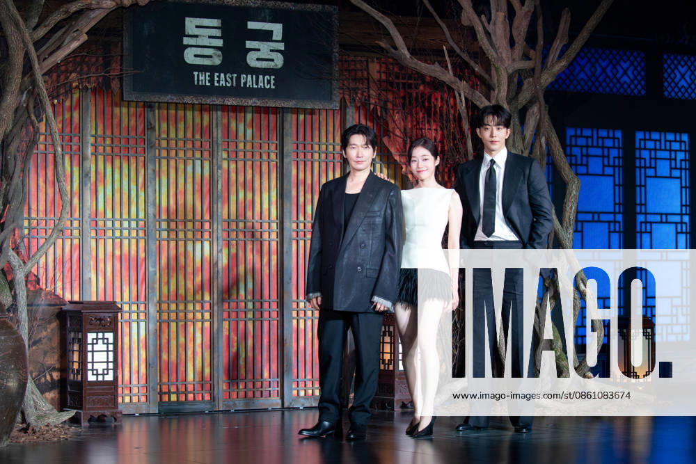 Jo Seung-Woo, Roh Yoon-Seo and Nam Joo-Hyuk, July 8, 2026 : Cast members (L-R) Jo Seung-Woo, Roh Yoon-Seo and Nam Joo-Hyuk at a press conference for the upcoming Netflix original series The East Palace in Seoul, South Korea. The action-packed eight-episode period drama follows a man with the unique ability to cross over into the spirit realm and a court lady harboring a mysterious past. Summoned by the king, the duo is tasked with untangling dangerous histories to uncover a secret buried in the very heart of the palace. The series will be released on July 17. aflo_337318438