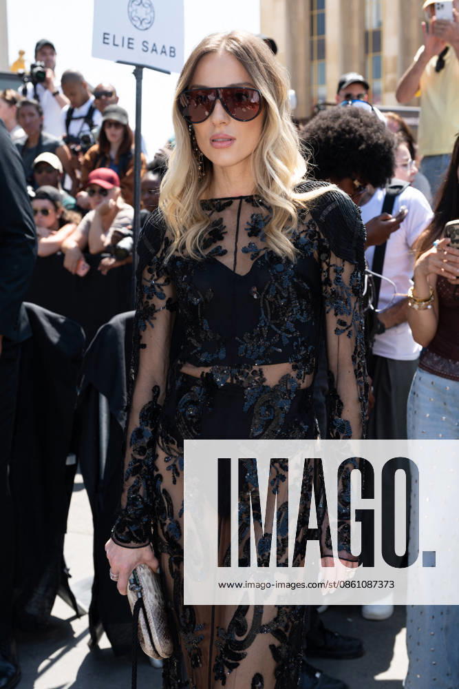PFW - Elie Saab Arrivals A guest attending the Elie Saab Haute Couture Fall Winter 2026 2027 show as part of Paris Fashion Week in Paris, France on July 08, 2026. Photo by Laurent Zabulon ABACAPRESS.COM