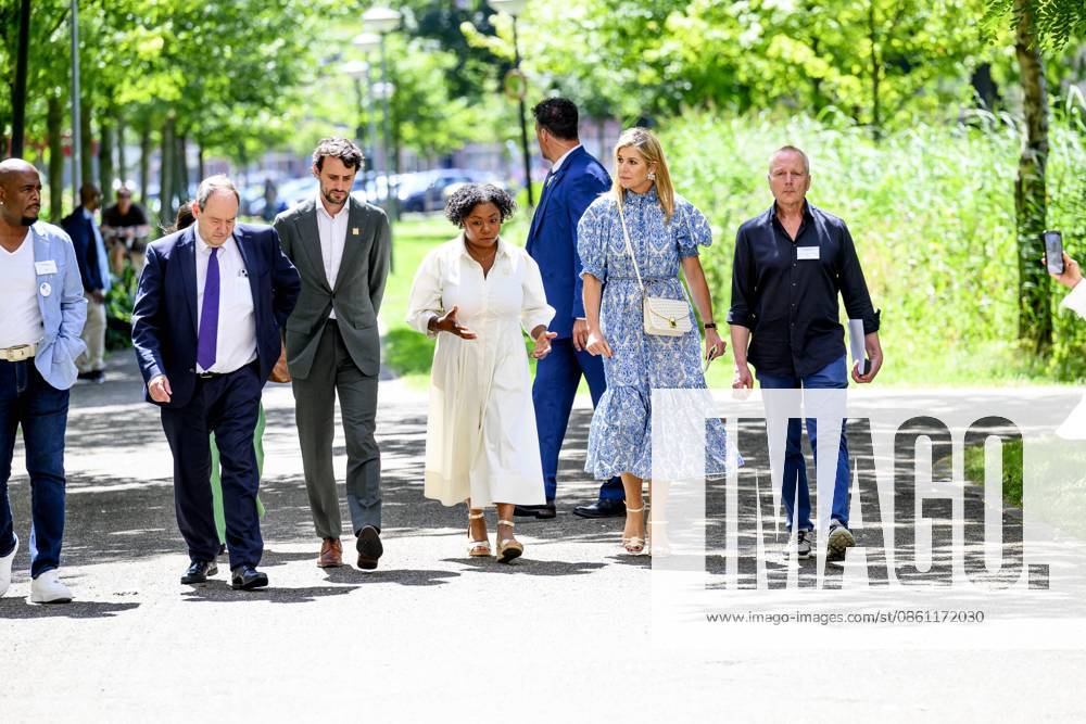 Queen Maxima and Minister Vijlbrief During Working Visit - Amsterdam Queen Maxima and Minister of Social Affairs and Employment Hans Vijlbrief visit the Zuidoost district in Amsterdam as part of the Debt-Free Neighbourhood approach to share knowledge regarding area-based working, scaling up successful initiatives, and cooperation with the Foundation for Financial Health in the Netherlands (SFGN) in Amsterdam, The Netherlands on July 9, 2026. Photo by Bruno Press ABACAPRESS.COM Netherlands
