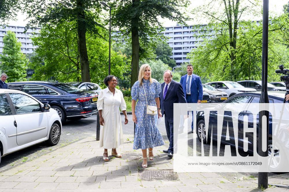 Queen Máxima and Hans Vijlbrief During Working Visit - Amsterdam Queen Máxima and Minister of Social Affairs and Employment Hans Vijlbrief visit the Zuidoost district in Amsterdam as part of the Debt-Free Neighbourhood approach on July 9, 2026, to share knowledge regarding area-based working, scaling up successful initiatives, and cooperation with the Foundation for Financial Health in the Netherlands (SFGN). Photo by Bruno Press ABACAPRESS.COM Netherlands