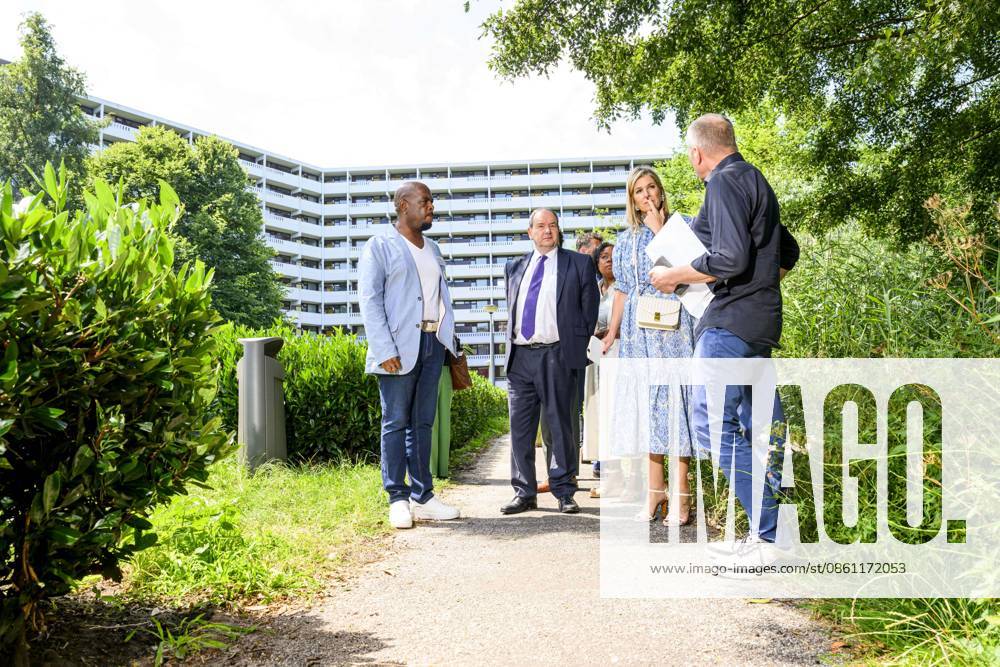 Queen Máxima and Hans Vijlbrief During Working Visit - Amsterdam Queen Máxima and Minister of Social Affairs and Employment Hans Vijlbrief visit the Zuidoost district in Amsterdam as part of the Debt-Free Neighbourhood approach on July 9, 2026, to share knowledge regarding area-based working, scaling up successful initiatives, and cooperation with the Foundation for Financial Health in the Netherlands (SFGN). Photo by Bruno Press ABACAPRESS.COM Netherlands