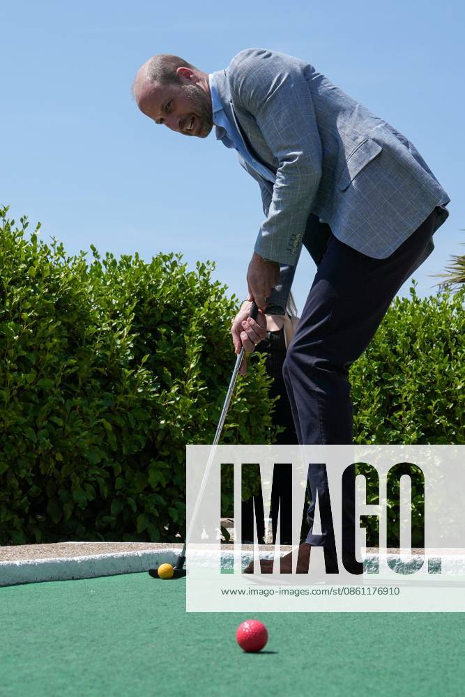 Prince of Wales visit to Hastings Britain s Prince William, Prince of Wales plays a round of crazy golf with young people supported by the local youth charity XTrax, during a visit to the Hastings Adventure Miniature Golf in Hastings, south-east England on July 9, 2026., Credit:CARLOS JASSO PA ROTA - B68 Avalon United Kingdom, East Sussex, Hastings