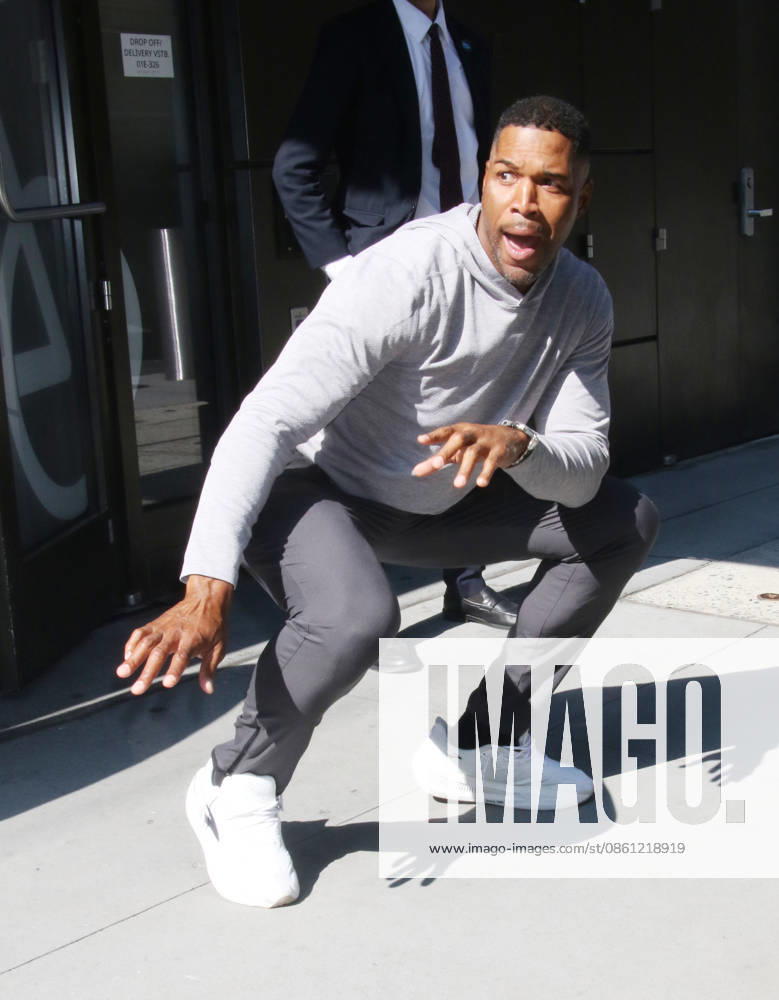 A playful Michael Strahan gets down and strikes a pose at Good Morning America Featuring: Michael Strahan Where: New York City, New York, United States When: 09 Jul 2026 Credit: Roger Wong INSTARimages . NOT FOR USE BY NEWSPAPERS BASED IN THE UK.