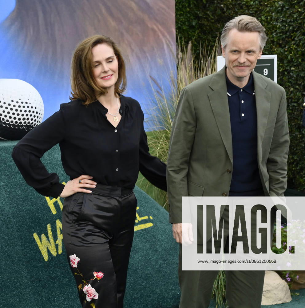 Cast member David Hornsby (R) and his wife, actress Emily Deschanel attend the premiere of the Netflix sport comedy TV series The Hawk at the Directors Village in the Westwood section of Los Angeles on Thursday, July 9, 2026. Storyline Follows Lonnie Hawkins, 2004 s top golfer, as he struggles to recapture his magic late in his career, refusing to believe he s anything other than one stroke away from golf s greatest comeback. LAP2026070937 JIMxRUYMEN
