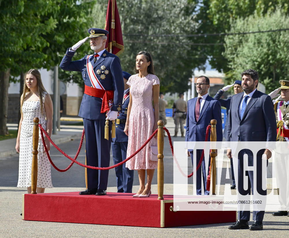 Presentation of Royal Commissions at the General Academy of Air and Space: King Felipe VI, Queen Letizia, and Infanta Sofía during the presentation of Royal Commissions at the General Academy of Air and Space (AGA), on July 10, 2026, in Santiago de la Ribera, Murcia, Spain. At this ceremony, which marks the end of the academic year, the monarchs and officials presented lieutenant commissions to 111 cadets graduating from the academy. JULY 10, 2026 Kiko Asunción Santiago de la Ribera, Murcia Santiago de la Ribera, Murcia, Spain