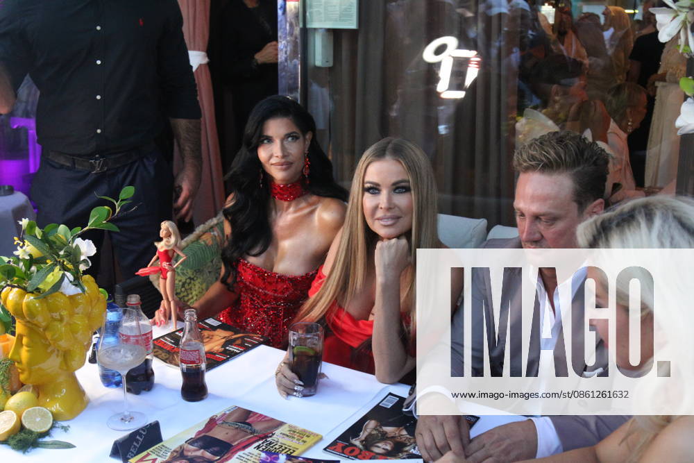 Micaela Schäfer, Carmen Electra und Adriano Hess bei der Sommerparty La Grande Bellezza im Restaurant Casa Bellucci. Berlin