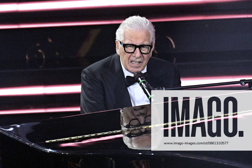February 10, 2023, Sanremo. 73rd Italian Song Festival, fourth night. Pictured: Peppino Di Capri Sanremo Italy - ZUMAa289 20230210_zia_a289_001