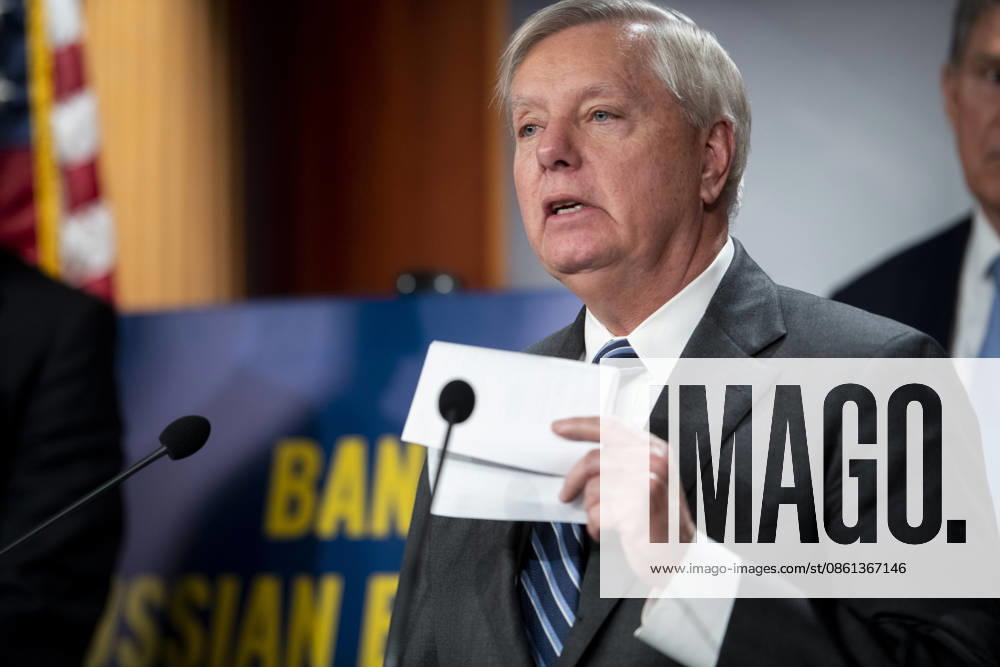 United States Senator Lindsey Graham (Republican of South Carolina) offers remarks during a news conference about a bill to ban Russian energy imports, at the US Capitol in Washington, DC, Thursday, March 3, 2022 Washington USA - ZUMAs152 20220303_faa_s152_002