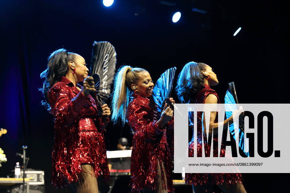 Terry Ellis, Maxine Jones und Cindy Herron, v.l., von der Band En Vogue bei einem Konzert in der Uber Eats Music Hall in Berlin, 12. Juli 2026. En Vogue Konzert Berlin