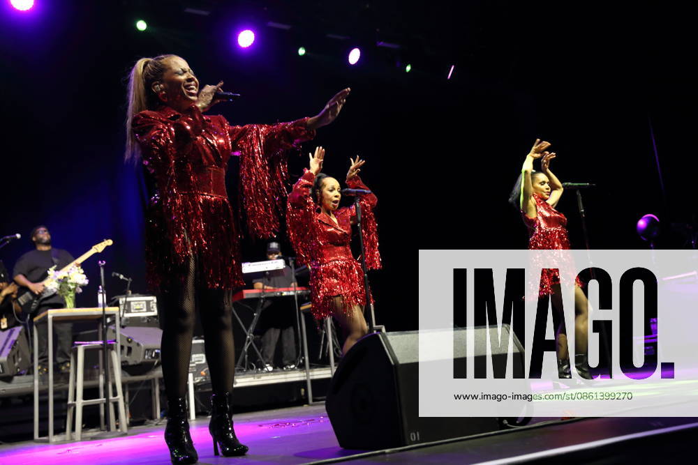 Maxine Jones, Terry Ellis und Cindy Herron, v.l., von der Band En Vogue bei einem Konzert in der Uber Eats Music Hall in Berlin, 12. Juli 2026. En Vogue Konzert Berlin