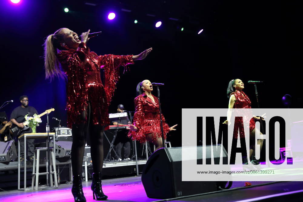 Maxine Jones, Terry Ellis und Cindy Herron, v.l., von der Band En Vogue bei einem Konzert in der Uber Eats Music Hall in Berlin, 12. Juli 2026. En Vogue Konzert Berlin