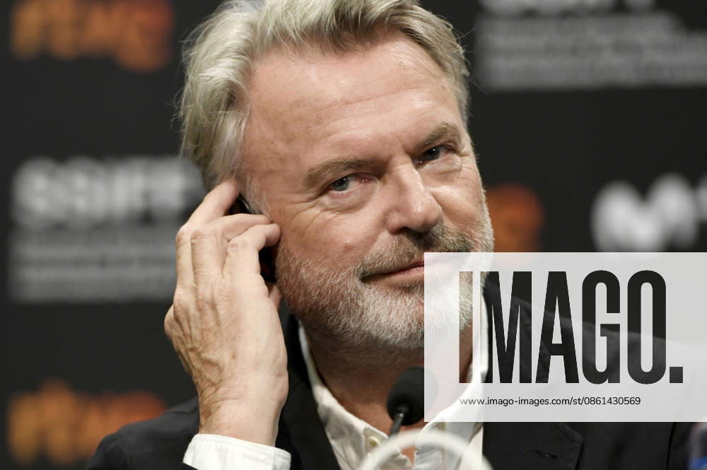 Sam Neill bei der Pressekonferenz zu Blackbird auf dem 67. Internationalen Filmfestival San Sebastian Festival Internacional de Cine de San Sebastian im Kursaal. San Sebastian