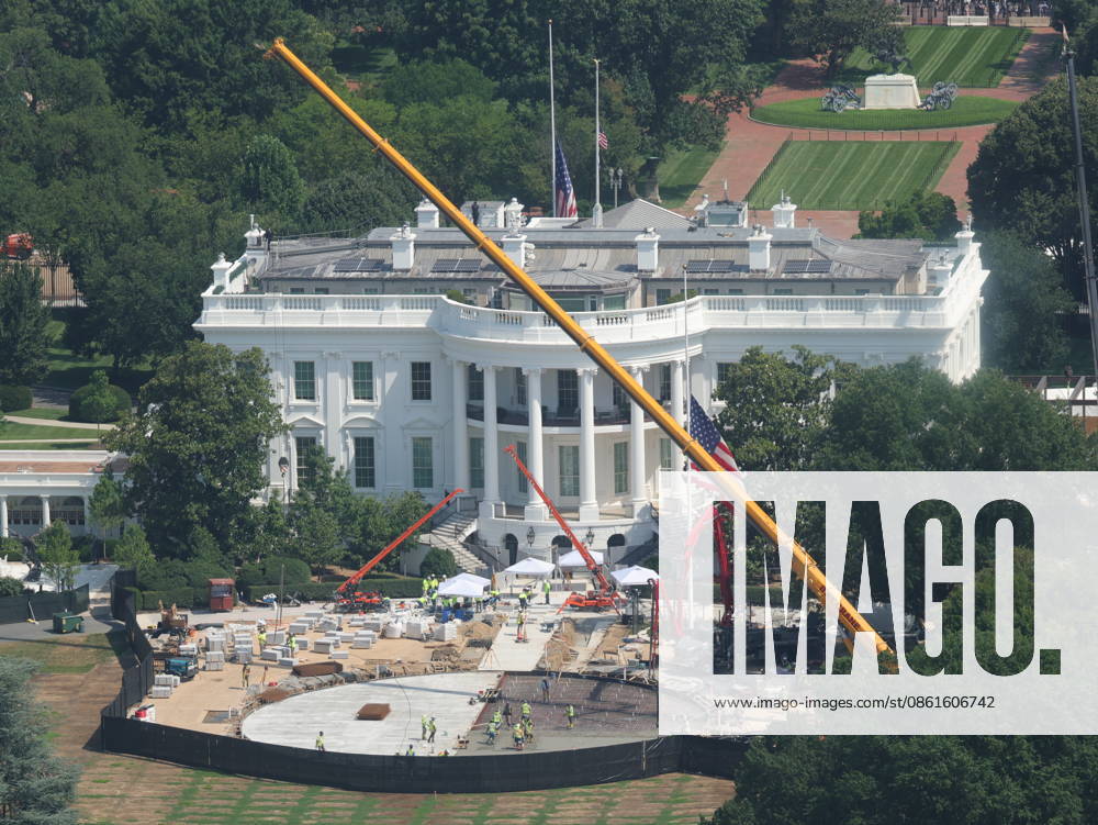 WASHINGTON, D.C. - JULY 14: View of the White House Helipad Construction on July 14, 2026 in Washington, D.C.