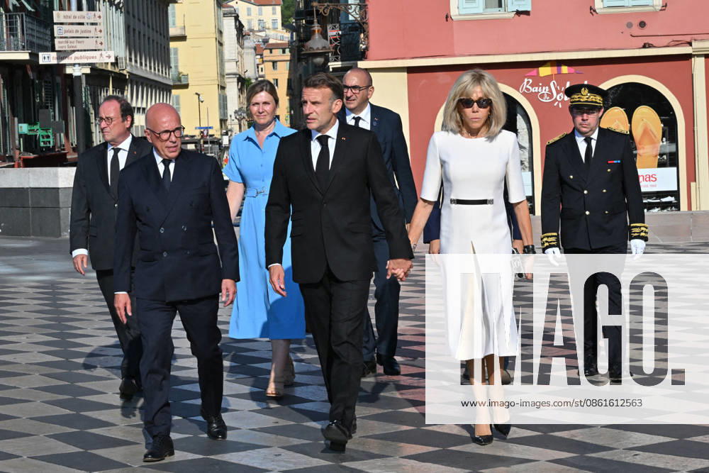 Commemoration of tenth anniversary of the Nice bombing French President Emmanuel Macron, Brigitte Macron, Yaël Braun-Pivet, Laurent Nunez, Eric Ciotti and François Hollande attend the ceremony to commemorate the tenth anniversary of the Nice truck-ramming attack on July 14, 2026 in Nice, France, which killed 86 people and injured 458 others on the Promenade des Anglais during the national holiday, marking the deadliest attack in Nice s history and the second deadliest in France under the Fifth Republic. Photo by Bruno Bebert Pool ABACAPRESS.COM Nice France