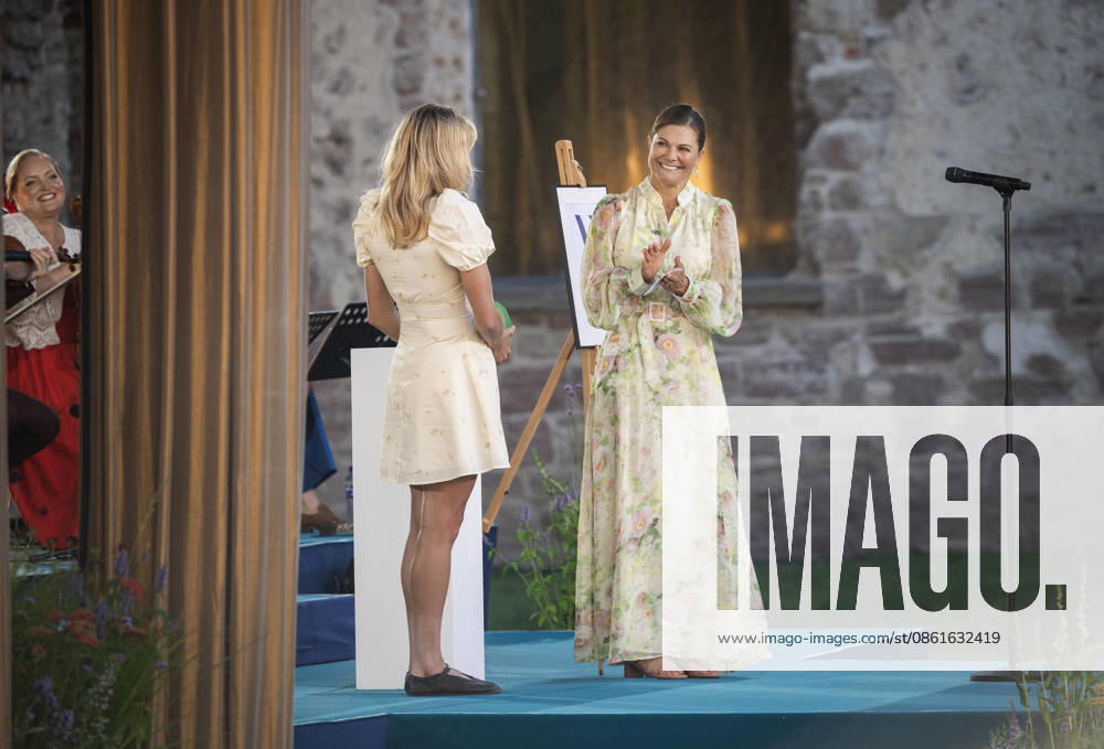 Crown Princess Victoria presents the Victoria Prize to this year’s laureate, cross-country skier Frida Karlsson, during the Victoria Concert at the Borgholm Castle Ruins as part of the celebration of Crown Princess Victoria’s birthday on Öland, SWEDEN xx