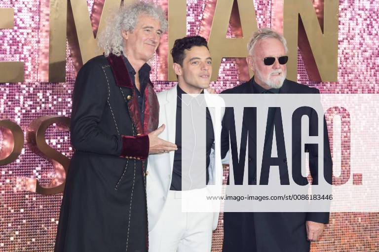 London, London, United Kingdom - Brian May, Rami Malek and Roger Taylor attend the Bohemian Rhapsody world film premier held at SSE Wembley in London, United Kingdom, 23 October 2018 London United Kingdom - ZUMAt138 20181023_zap_t138_019
