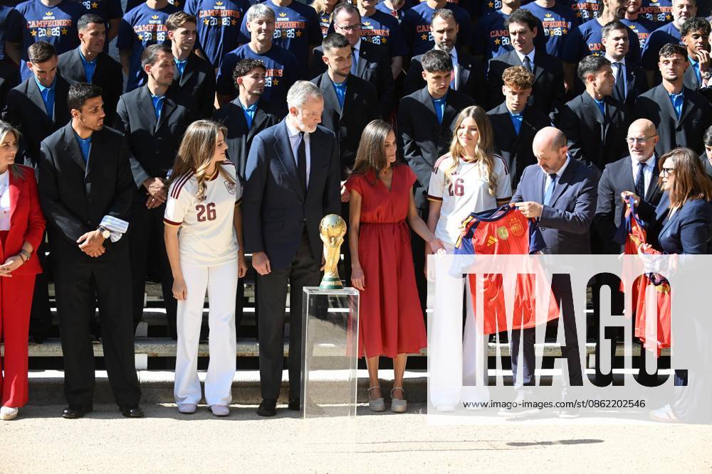 The Royal Family holds an audience with the Spanish National Soccer Team, winner of the 2026 FIFA World Cup. Their Majesties King Felipe VI and Queen Letizia, Princess Leonor and Infanta Sofía, along with the Spanish National Soccer Team after it was crowned winner of the FIFA World Cup against Argentina on July 20, 2026, in Madrid, Spain. The King and Queen, along with their two daughters, host the Spanish National Soccer Team at the Zarzuela Palace after the team’s victory the previous day in New York against the Argentine National Team. This event marks the start of a series of official and public celebrations, culminating with La Roja in the Plaza de Cibeles presenting the title to the fans. SOCCER PEOPLE WORLD CUP José Spain