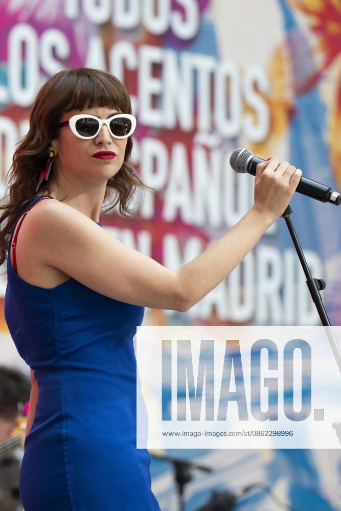 Singer Natalia Garcia Poza known artistically as Nat Simons performs during the presentation of Hispanicity 2026 at the Casa de Correos. Madrid Spain - ZUMAs197 20260721_aaa_s197_020