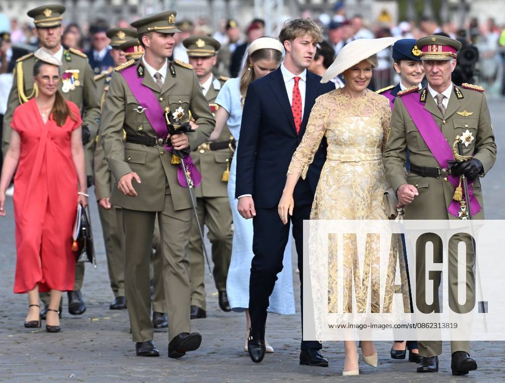 Military and civilian parade for the national Day 2026 BRUSSELS, BELGIUM - JULY 21 : King Philippe, Queen Mathilde, Princess Elisabeth, Princess Eleonore, Prince Gabriel, Prince Emmanuel, attend the military and civilian parade for the national Day 2026 on July 21, 2026 in Brussels, Belgium, 21 07 2026 Brussels Belgium