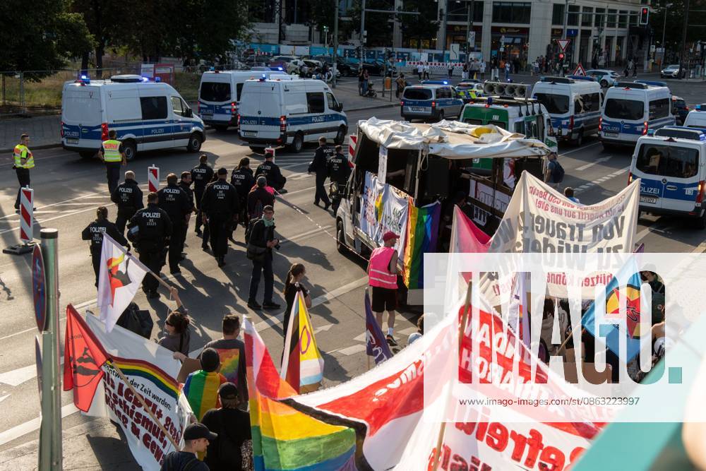 BERLIN, Germany Ã¢â‚¬ August 2, 2026: Thousands of people gather at Neptunebrunnen under the slogan Ã¢â‚¬oeFrom Grief to Anger to ResistanceÃ¢â‚¬Â to condemn the recent attack at Berlin Pride. The peaceful march continued to the Brandenburg Gate with participants carrying banners, posters, and drums. Police arrested one suspect near the demonstration who was carrying a German flag and fireworks. Berlin Germany - ZUMAq101 20260802_zna_q101_189