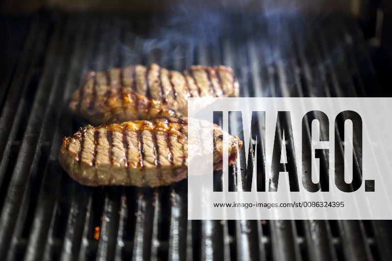 Steak Being Cooked On The Grill, Piedmont, Italy, Dogliani Piedmont Italy