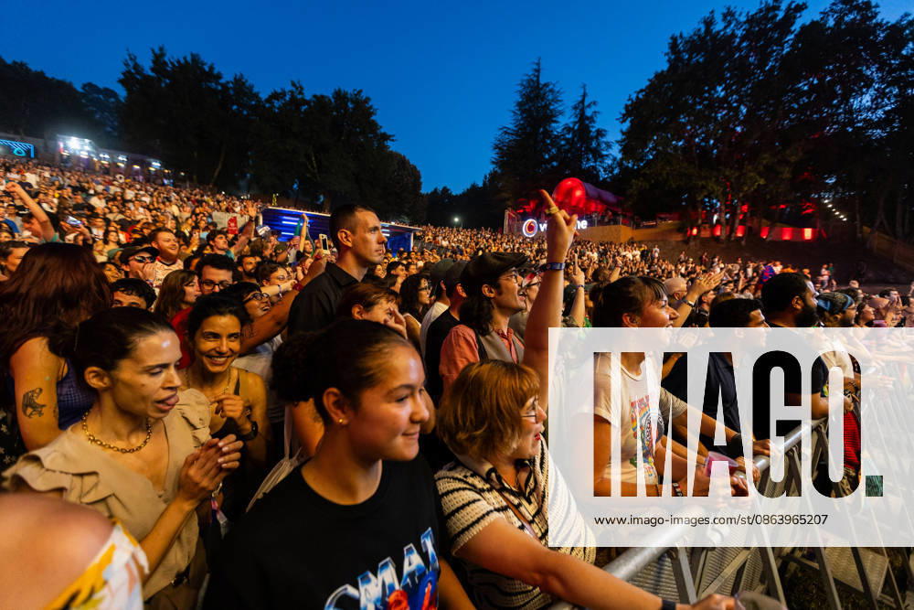 CMAT live at Vodafone Stage during Vodafone Paredes de Coura in Paredes de Coura, Portugal - 12 AUG 2026. Fans seen during the concerto of the Irish singe r songwriter, Ciara Mary?Alice Thompson aka CMAT seen performing on the Vodafone Stage during Vodafone Paredes de Coura. Paredes de Coura Portugal