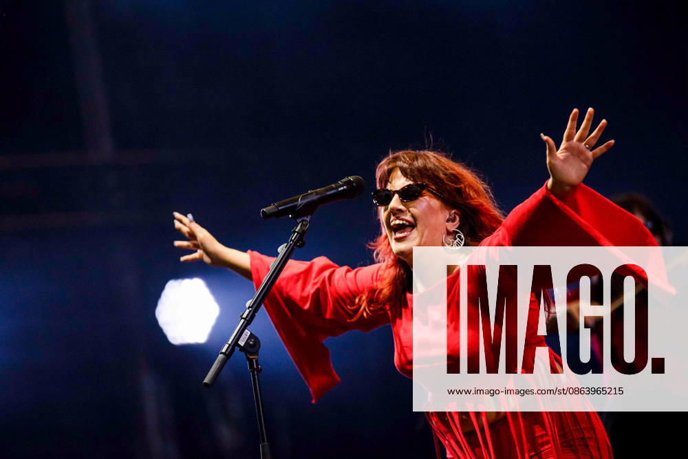 CMAT live at Vodafone Stage during Vodafone Paredes de Coura in Paredes de Coura, Portugal - 12 AUG 2026. Irish singer songwriter, Ciara Mary?Alice Thompson aka CMAT seen performing on the Vodafone Stage during Vodafone Paredes de Coura. Paredes de Coura Portugal