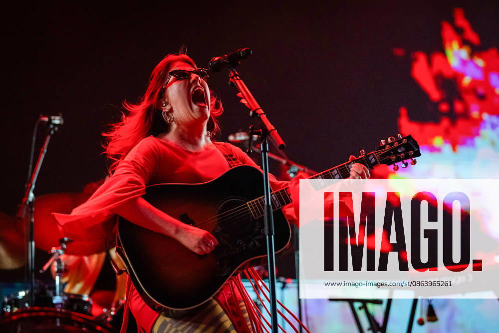 CMAT live at Vodafone Stage during Vodafone Paredes de Coura in Paredes de Coura, Portugal - 12 AUG 2026. Irish singer songwriter, Ciara Mary?Alice Thompson aka CMAT seen performing on the Vodafone Stage during Vodafone Paredes de Coura. Paredes de Coura Portugal
