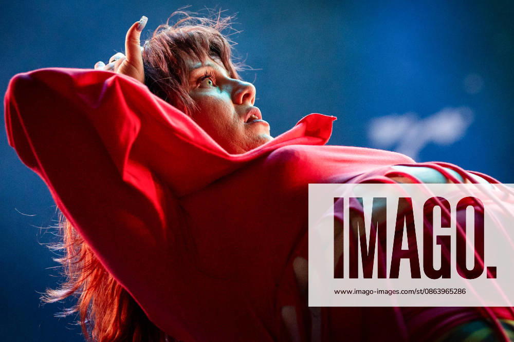 CMAT live at Vodafone Stage during Vodafone Paredes de Coura in Paredes de Coura, Portugal - 12 AUG 2026. Irish singer songwriter, Ciara Mary?Alice Thompson aka CMAT seen performing on the Vodafone Stage during Vodafone Paredes de Coura. Paredes de Coura Portugal
