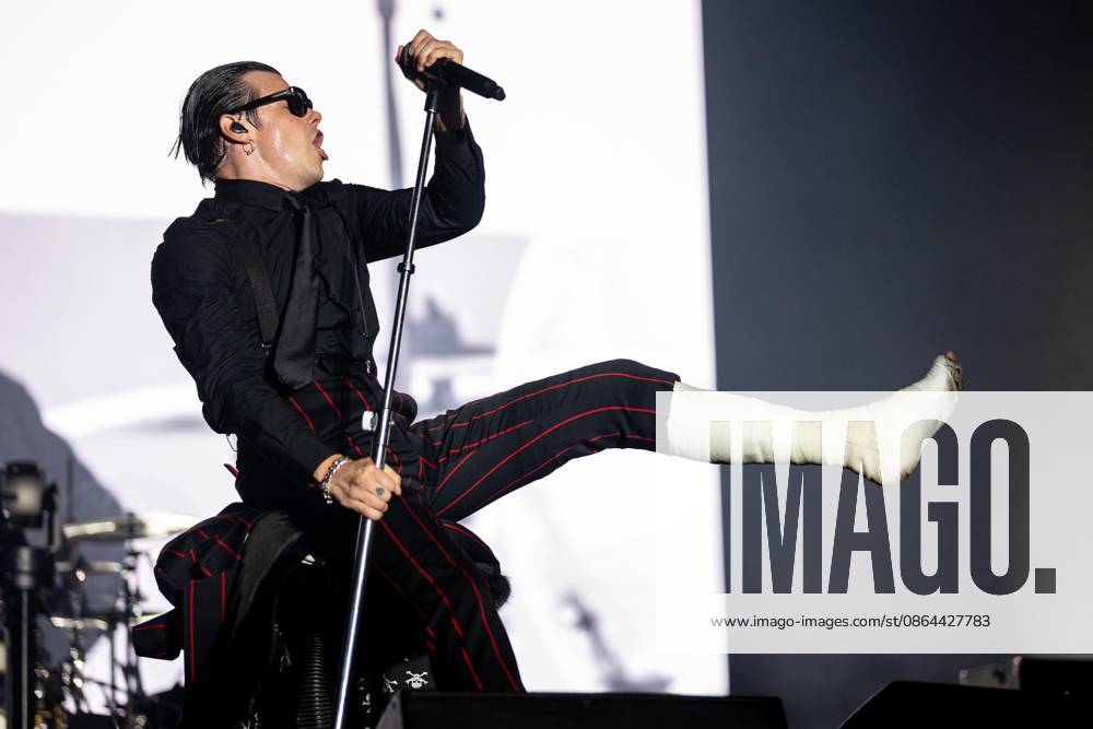 Dominic Richard Harrison known professionally as Yungblud performs as the headliner of the opening day of the Vilar de Mouros Festival, appearing on stage seated in a wheelchair due to a recent leg injury. Vilar De Mouros Portugal - ZUMAs197 20260819_aaa_s197_012