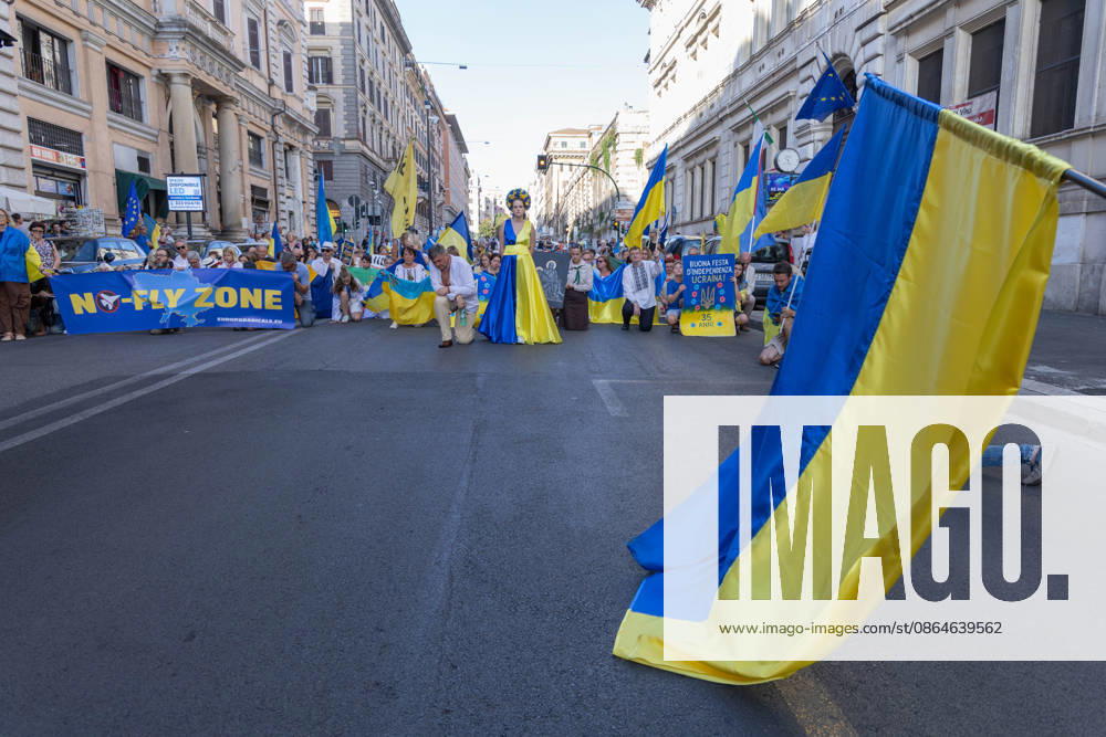 IPA87735341 - Rally in Rome to mark the anniversary of Ukraine s independence