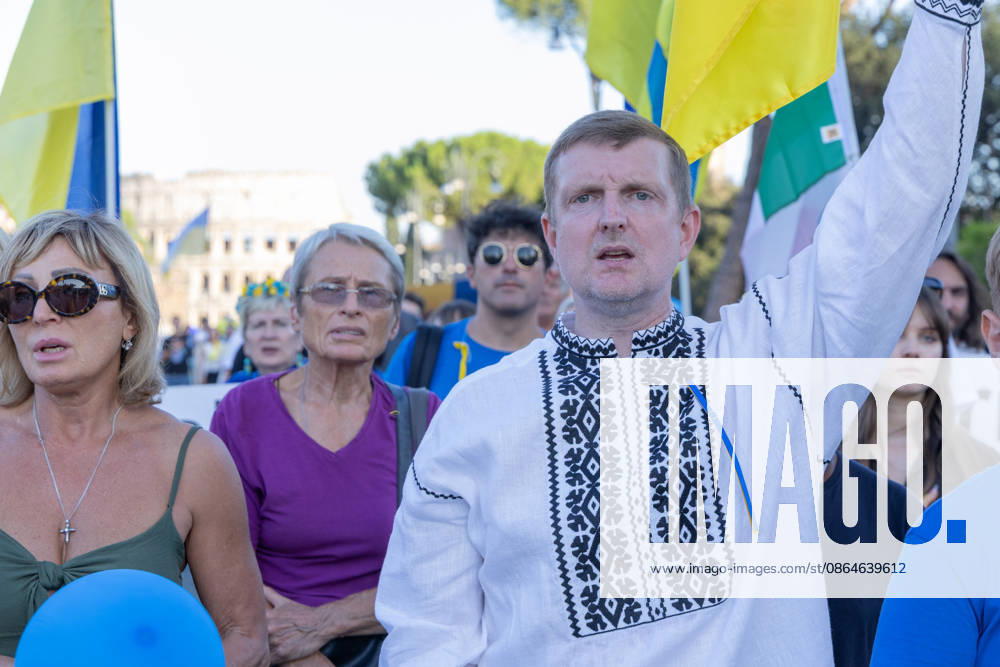 IPA87735437 - Ihor Brusylo, Ukraines Ambassador to Italy, during the event in Rome marking the anniversary of Ukraines independence