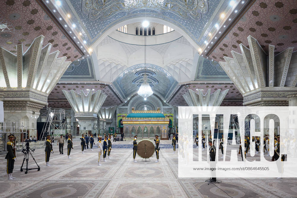 President Masoud Pezeshkian attends an event to mark the first day of the Government Week at the mausoleum of Ayatollah Ruhollah Khomeini, the founder of the Islamic Republic of Iran, in Tehran, Iran on August 23, 2026. Iranian President Masoud Pezeshkian declared that no power will be able to force the Iranian people into surrender. He dismissed claims that sanctions would turn Iran into another Venezuela, saying that has not happened. He stressed the need to begin conserving gasoline consumption through government measures, including a plan to reduce the number and fuel use of government vehicles. IRN2026082322 IranianxPresidency