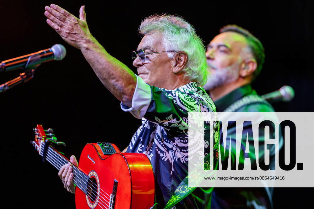 Founder and lead singer Nicolas Reyes of the Gipsy Kings and his band perform their high-energy fusion of flamenco, rumba, salsa, and pop, featuring iconic songs, at the Filene Center at Wolf Trap in Vienna, Virginia, on Sunday, August 23, 2026. Vienna USA - ZUMAkh2_ 20260823_znp_kh2_038