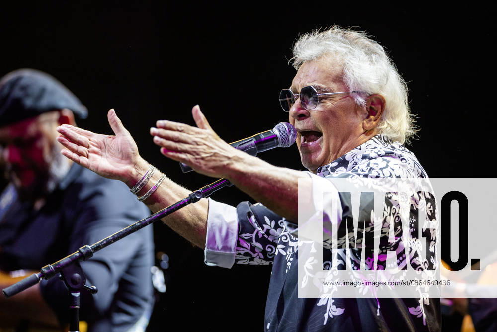 Founder and lead singer Nicolas Reyes of the Gipsy Kings and his band perform their high-energy fusion of flamenco, rumba, salsa, and pop, featuring iconic songs, at the Filene Center at Wolf Trap in Vienna, Virginia, on Sunday, August 23, 2026. Vienna USA - ZUMAkh2_ 20260823_znp_kh2_043