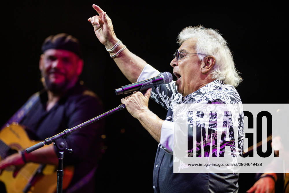 Founder and lead singer Nicolas Reyes of the Gipsy Kings and his band perform their high-energy fusion of flamenco, rumba, salsa, and pop, featuring iconic songs, at the Filene Center at Wolf Trap in Vienna, Virginia, on Sunday, August 23, 2026. Vienna USA - ZUMAkh2_ 20260823_znp_kh2_044