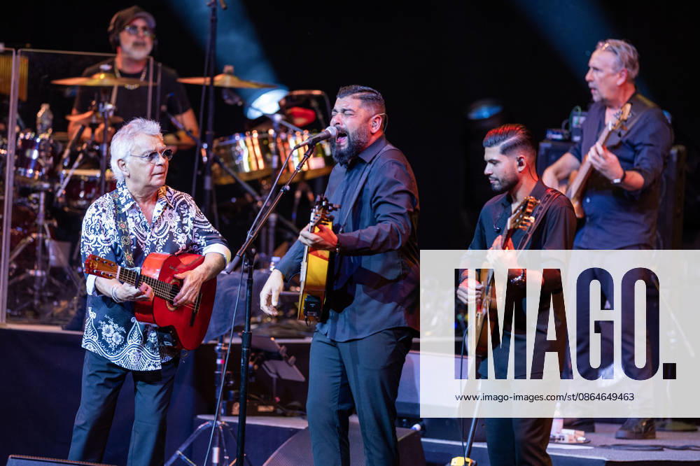 Founder and lead singer Nicolas Reyes of the Gipsy Kings and his band perform their high-energy fusion of flamenco, rumba, salsa, and pop, featuring iconic songs, at the Filene Center at Wolf Trap in Vienna, Virginia, on Sunday, August 23, 2026. Vienna USA - ZUMAkh2_ 20260823_znp_kh2_035