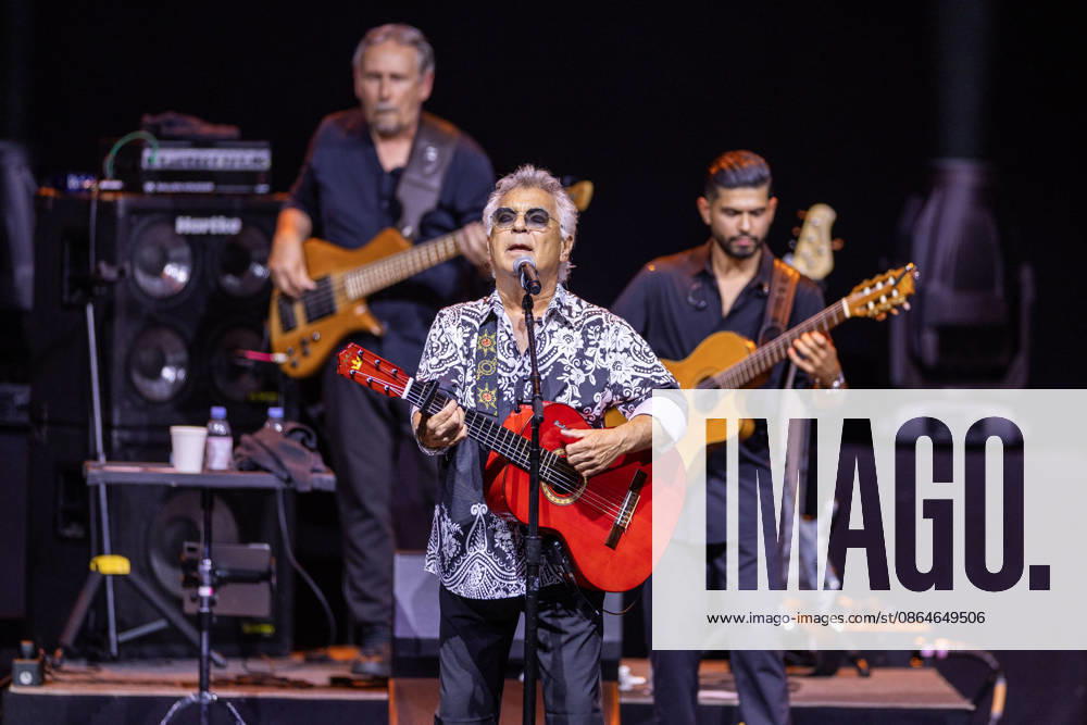 Founder and lead singer Nicolas Reyes of the Gipsy Kings and his band perform their high-energy fusion of flamenco, rumba, salsa, and pop, featuring iconic songs, at the Filene Center at Wolf Trap in Vienna, Virginia, on Sunday, August 23, 2026. Vienna USA - ZUMAkh2_ 20260823_znp_kh2_052