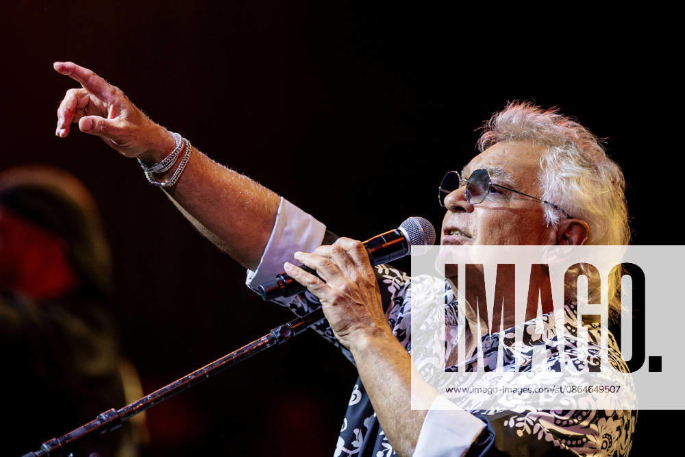 Founder and lead singer Nicolas Reyes of the Gipsy Kings and his band perform their high-energy fusion of flamenco, rumba, salsa, and pop, featuring iconic songs, at the Filene Center at Wolf Trap in Vienna, Virginia, on Sunday, August 23, 2026. Vienna USA - ZUMAkh2_ 20260823_znp_kh2_053