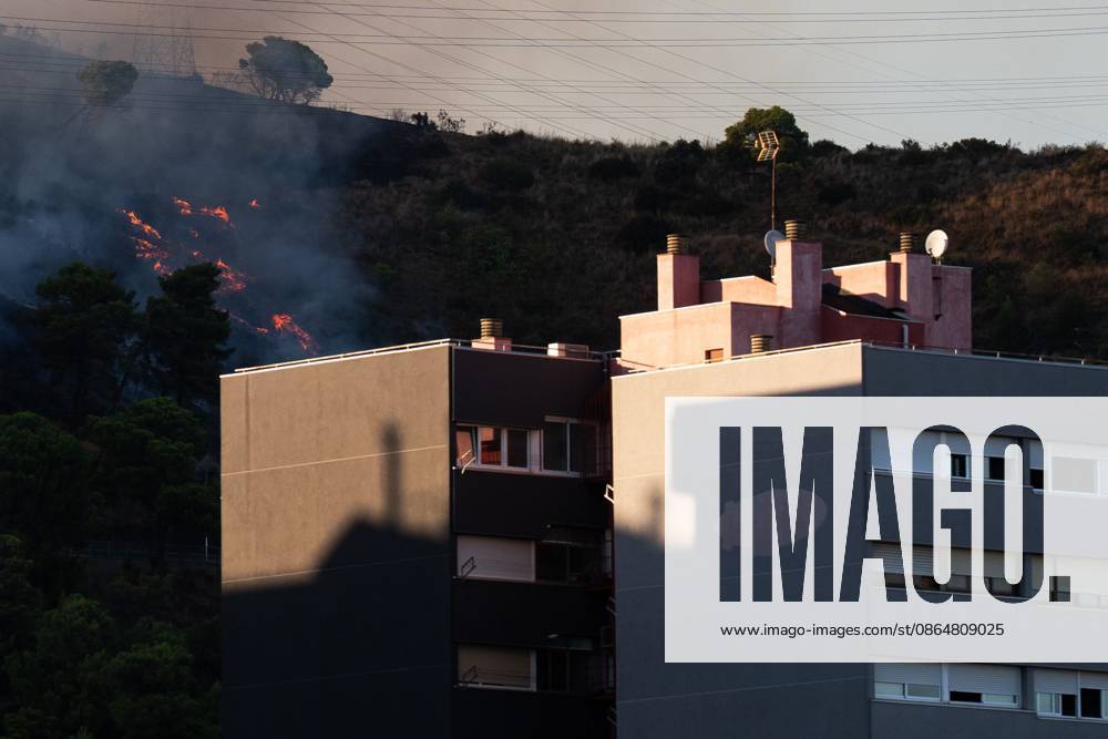 Wildfire Rages in Collserola. BARCELONA, SPAIN - AUGUST 25, 2026. Firefighters battle a devastating wildfire that has scorched dozens of hectares in Collserola Natural Park, prompting the precautionary evacuation of the Can Masdeu social center and several residential homes in the Torre Baro neighborhood. Barcelona Spain