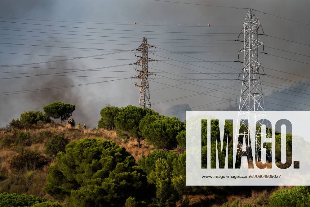 Wildfire Rages in Collserola. BARCELONA, SPAIN - AUGUST 25, 2026. Firefighters battle a devastating wildfire that has scorched dozens of hectares in Collserola Natural Park, prompting the precautionary evacuation of the Can Masdeu social center and several residential homes in the Torre Baro neighborhood. Barcelona Spain