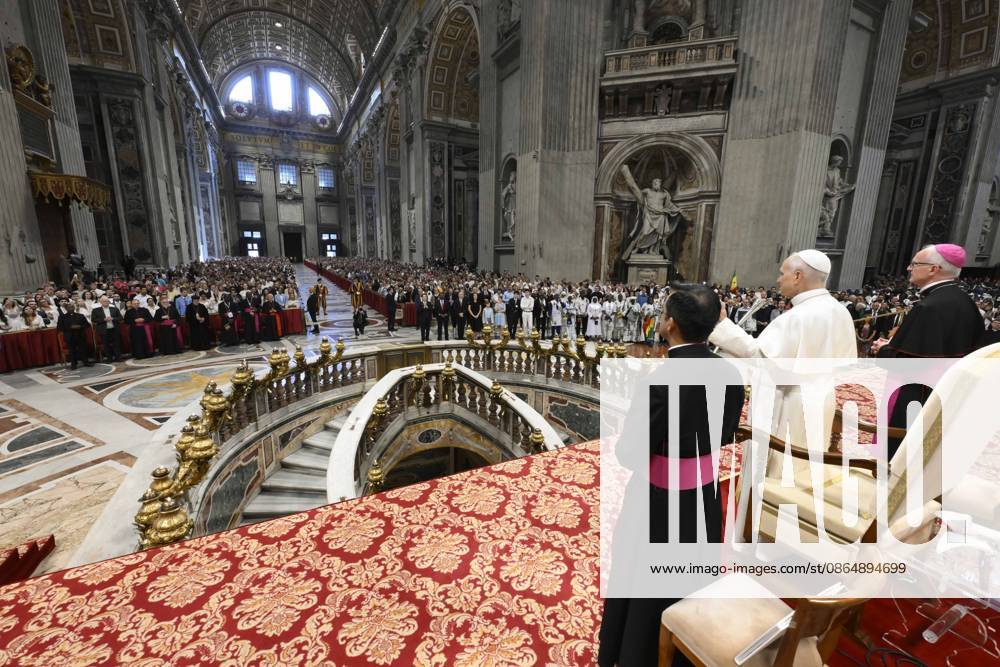 Pope Leo XIV weekly general audience Italy, Rome , Vatican, 2026 8 26 Pope Leo XIV during the weekly general audience at St Peter s basilica in The Vatican - NO BOOKS