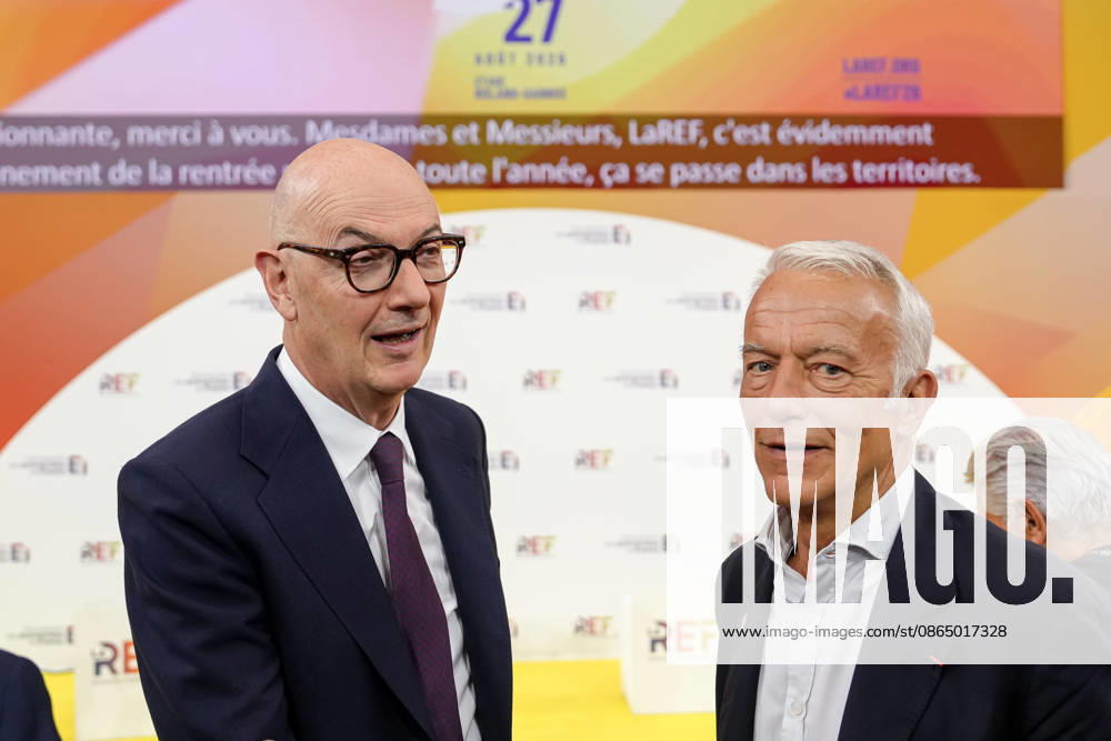La REF 2026 Aurelien Morissard MAXPPP MAXPPP Paris, August 27, 2026 Patrick Martin R, President of the French Business Confederation (MEDEF), and Roland Lescure L, Minister of the Economy, Finance and Industrial, Energy, and Digital Sovereignty, during the La REF 2026 meeting of French entrepreneurs, organized by MEDEF, France’s main employers’ federation, at the Roland Garros venue in Paris on August 27, 2026 Aurelien Morissard MAXPPP Paris France
